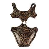 Saint Barth Costume Intero Stampa Fantasia Maculata per Bambina LAUREL MARRONE SAINT BARTH 