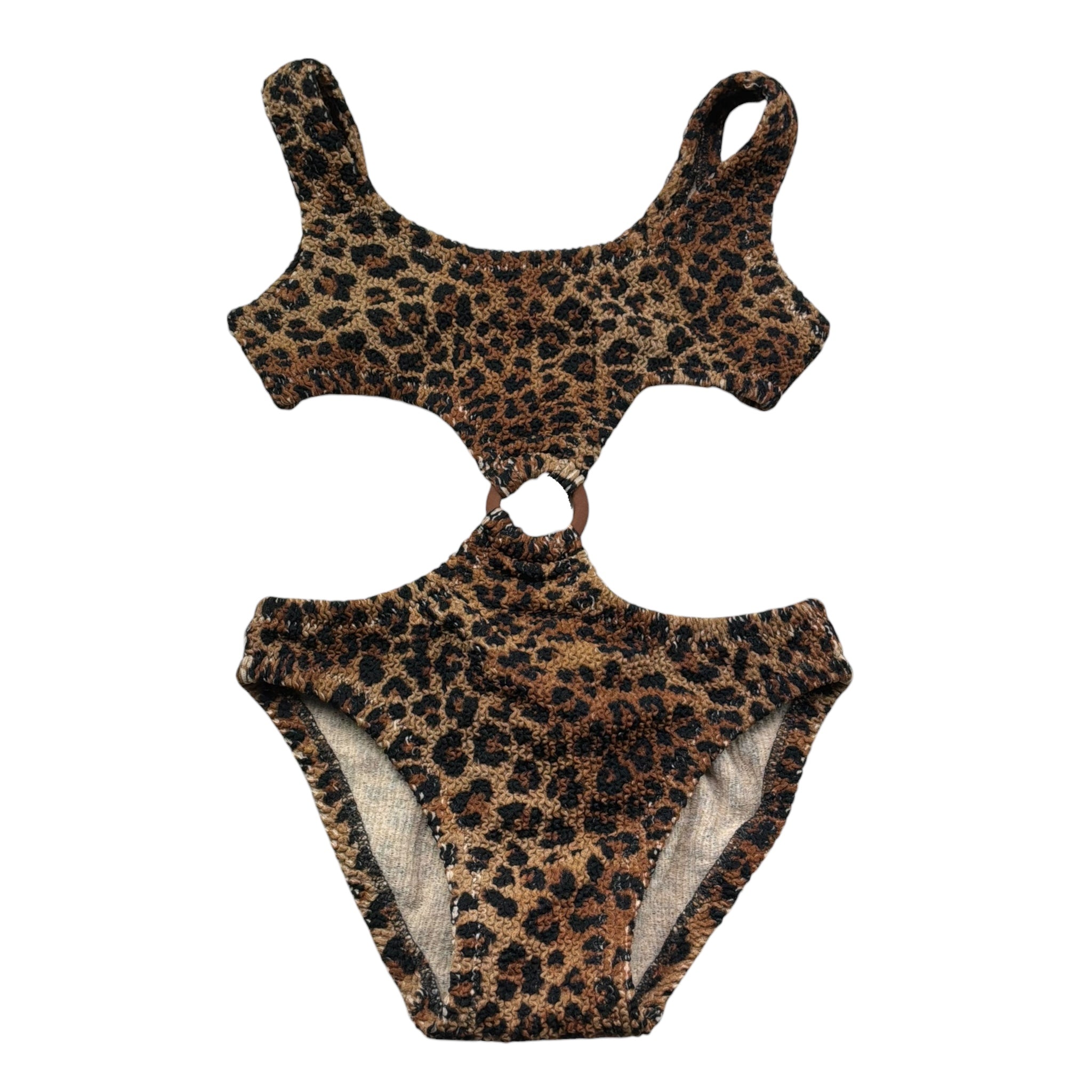 Saint Barth Costume Intero Stampa Fantasia Maculata per Bambina LAUREL MARRONE SAINT BARTH 