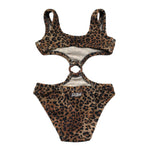 Saint Barth Costume Intero Stampa Fantasia Maculata per Bambina LAUREL MARRONE SAINT BARTH 