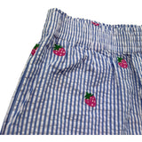 Saint Barth Short Fantasia A Righe con Ricami Fragole per Bambina MEAVEJRR BIANCO/BLU SAINT BARTH 