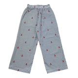 Saint Barth Pantalone Modello Palazzo Fantasia A Righe per Bambina PATRICIAJR BIANCO/BLU SAINT BARTH 