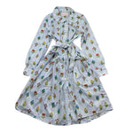 Saint Barth Abito Manica Lunga Fantasia A Righe per Bambina PHILIPA BIANCO SAINT BARTH 