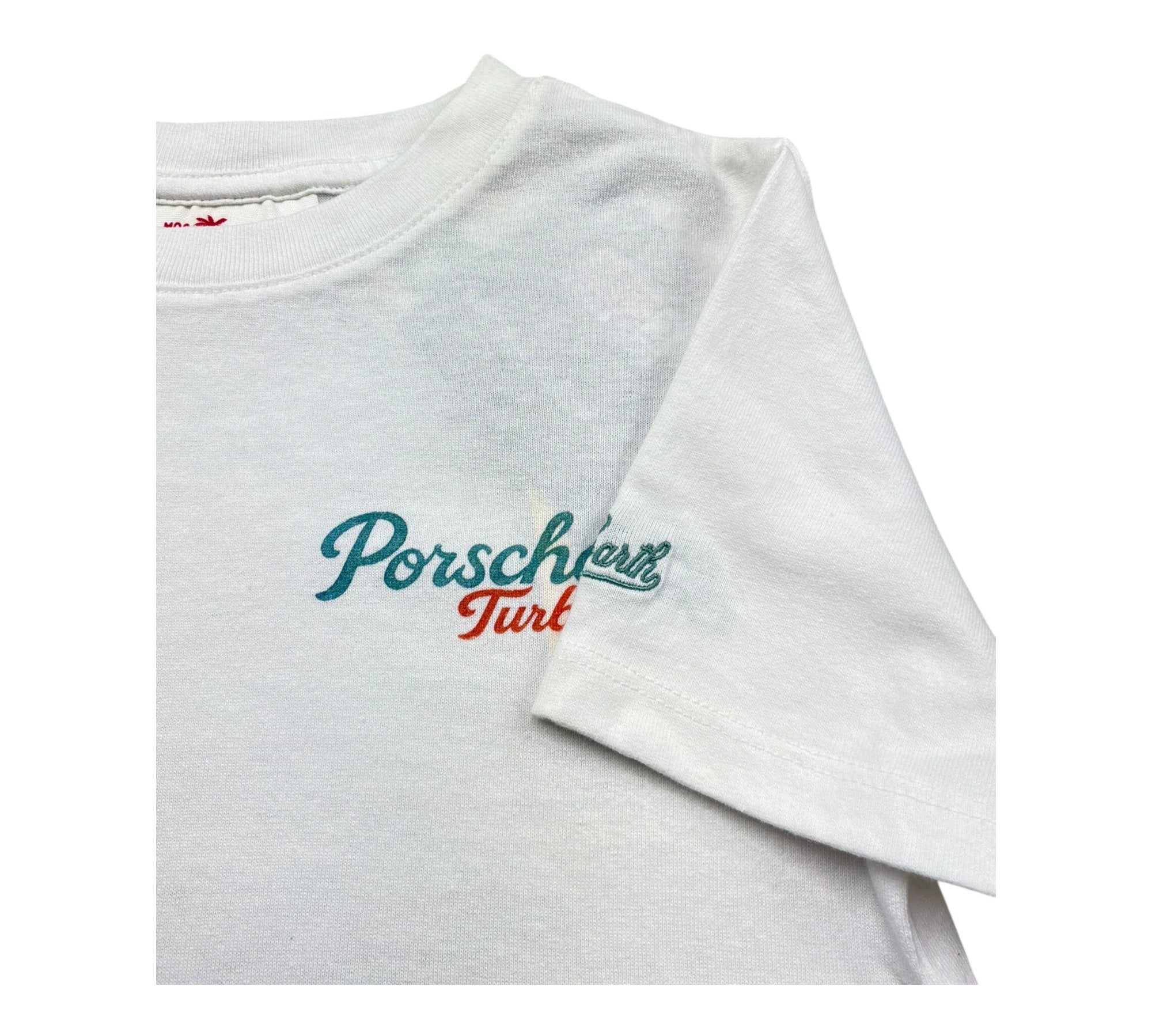 Saint Barth T-Shirt Girocollo Tinta Unita con Stampa per Bambino PORSCHERETRO BIANCO SAINT BARTH 