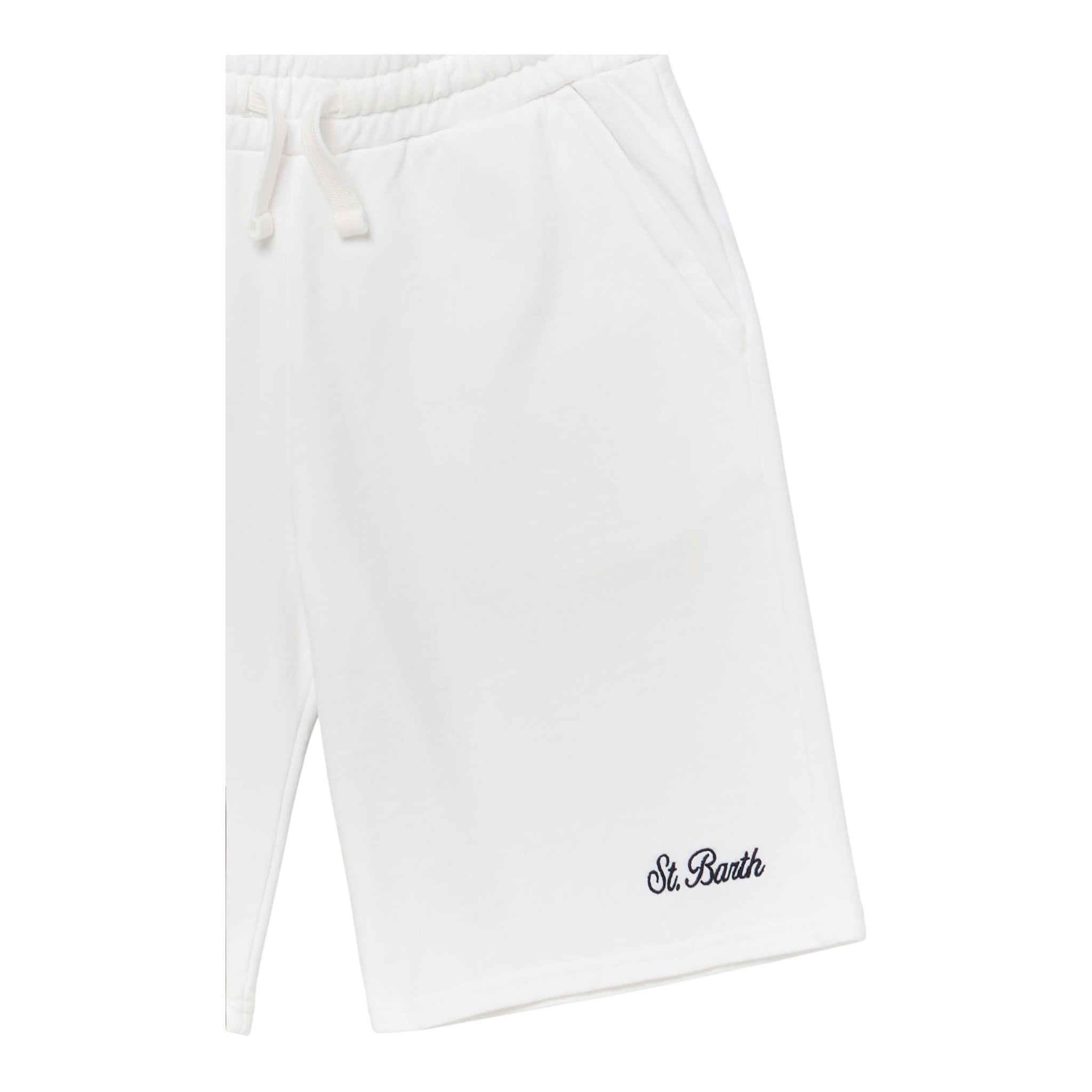 Saint Barth Bermuda Tinta Unita con Elastico In Vita per Neonato RANL001N BIANCO SAINT BARTH 