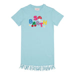 Saint Barth Abito Mezza Manica Tinta Unita con Ricami per Bambina SBWOOD AZZURRO SAINT BARTH 