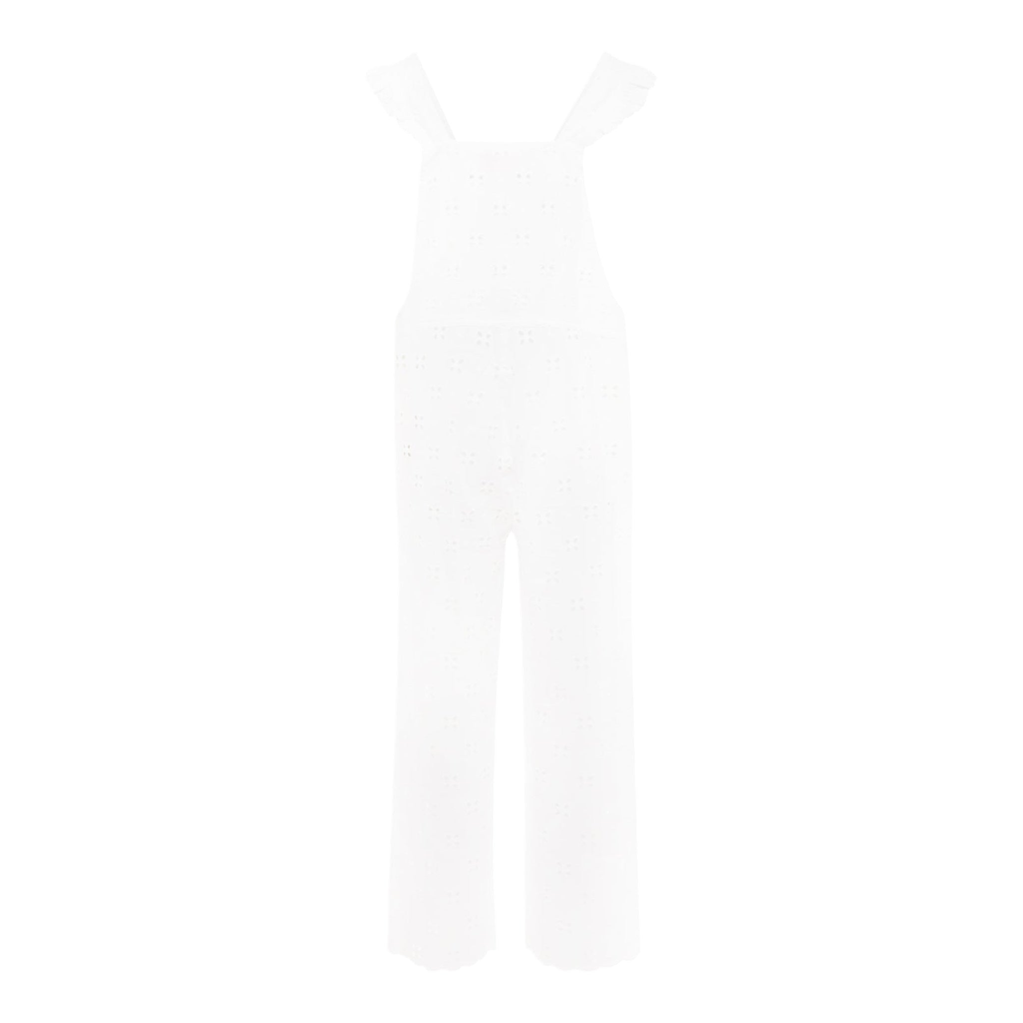 Saint Barth Tuta Intera Tinta Unita Traforata per Bambina TEM001 BIANCO SAINT BARTH 