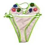 Saint Barth Costume 2 Pezzi Triangolo-Mutandina Tinta Unita per Bambina TERRY BIANCO SAINT BARTH 