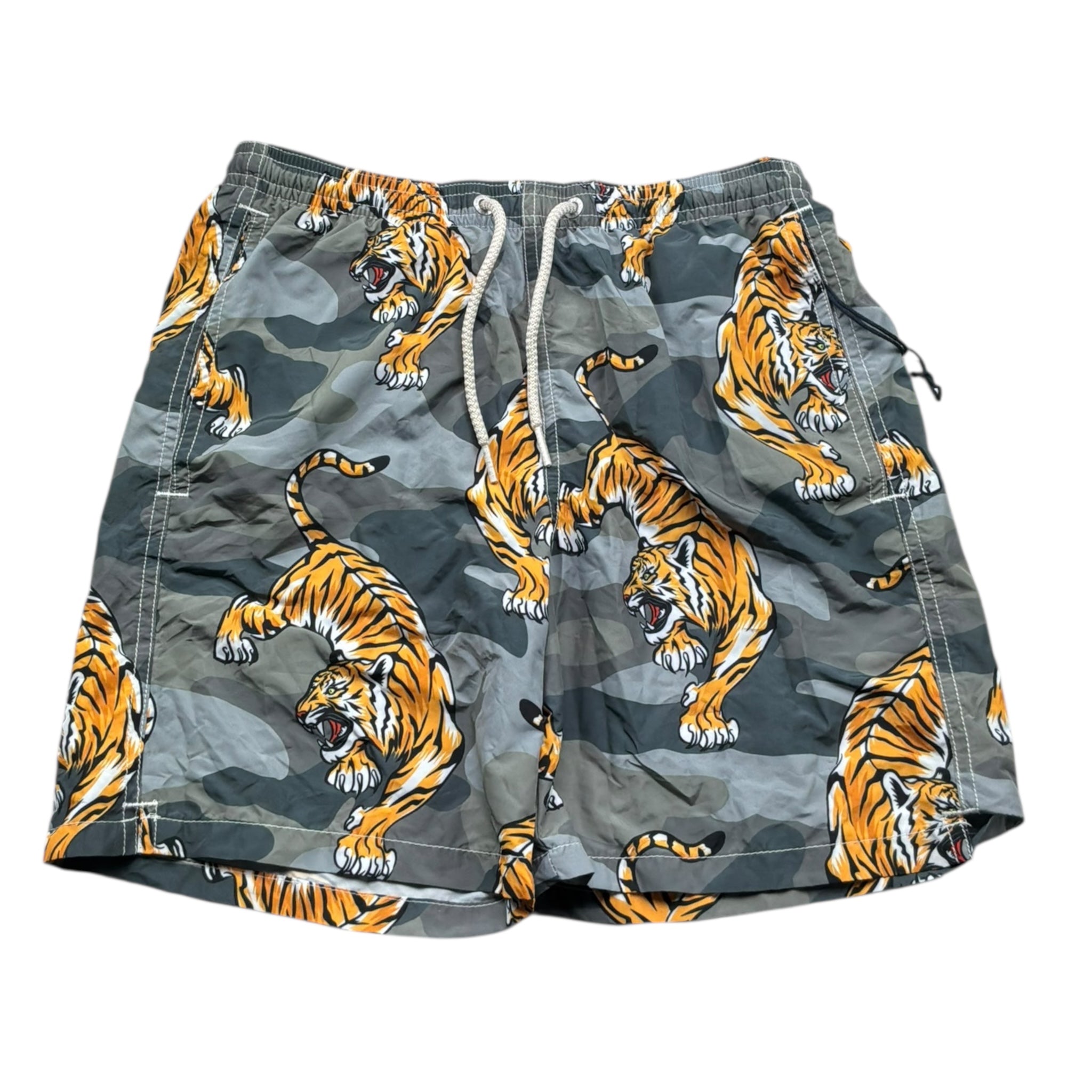 Saint Barth Costume Modello Boxer Tinta Unita con Stampa per Bambino TROPICAL VERDE SAINT BARTH 