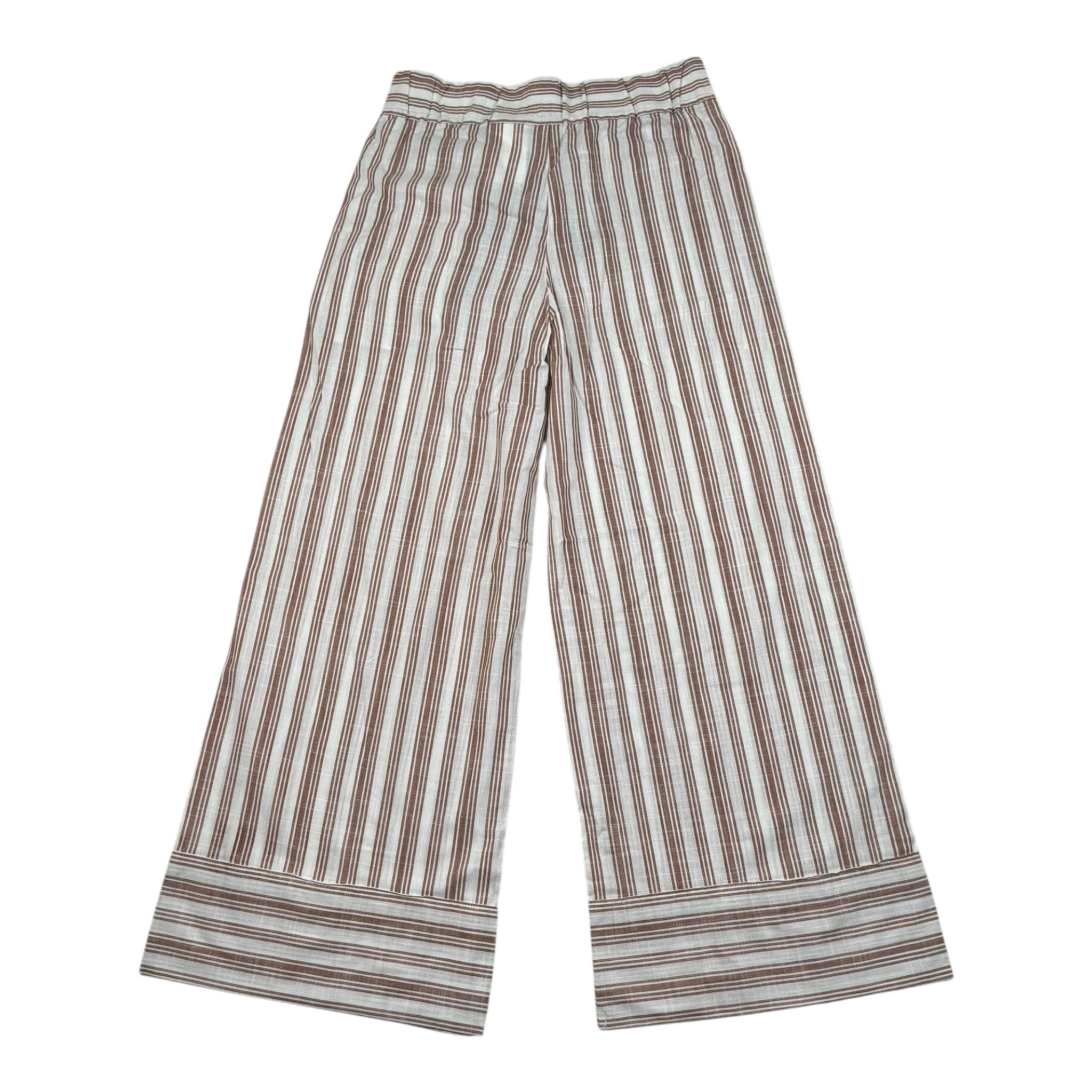 Sarabanda Pantalone Fantasia A Righe Modello Palazzo per Bambina 04225 BIANCO SARABANDA 