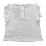 Sarabanda T-Shirt Girocollo Tinta Unita con Stampe per Neonata 04421 BIANCO SARABANDA 