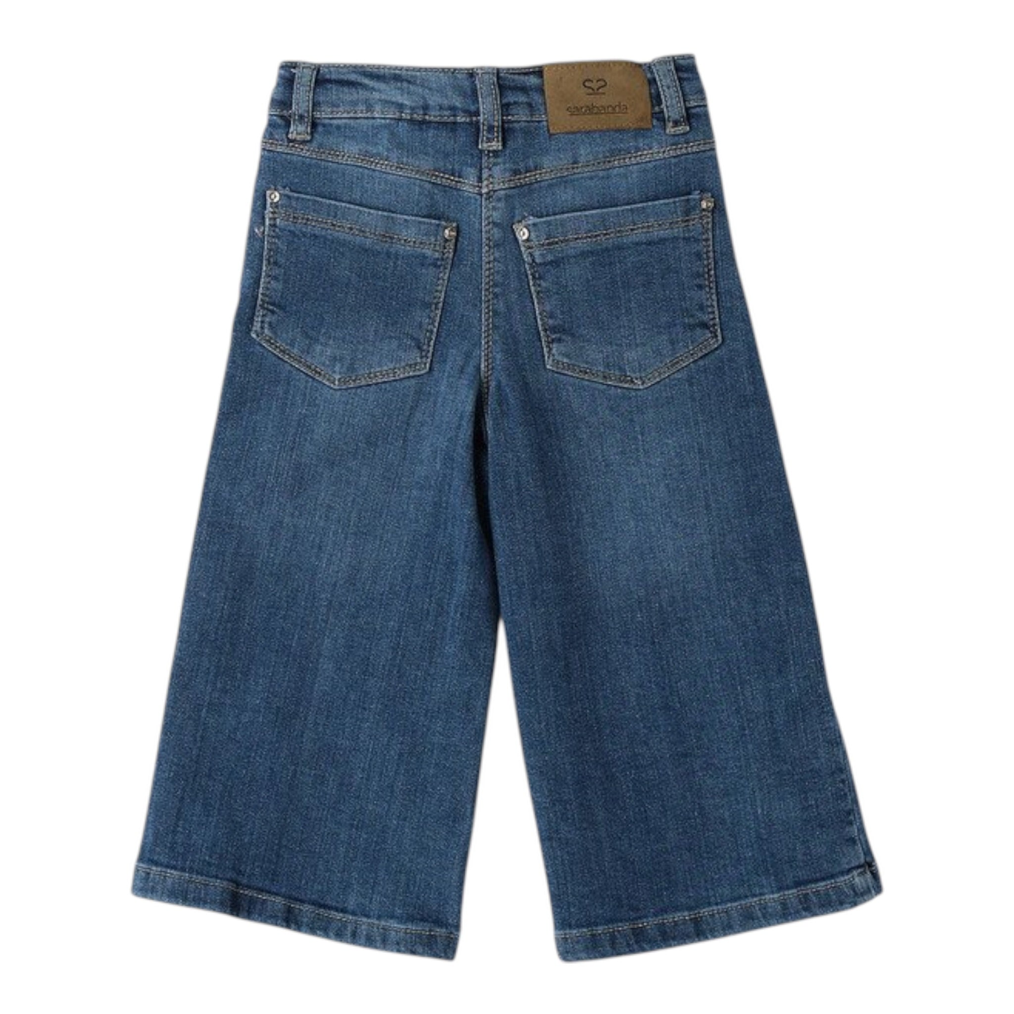 Sarabanda Jeans tinta unita Modello A Palazzo Blu per Bambina 0B217 BLU SARABANDA 
