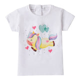 Sarabanda T-Shirt Girocollo Tinta Unita con Stampa per Neonata 0B236N BIANCO SARABANDA 