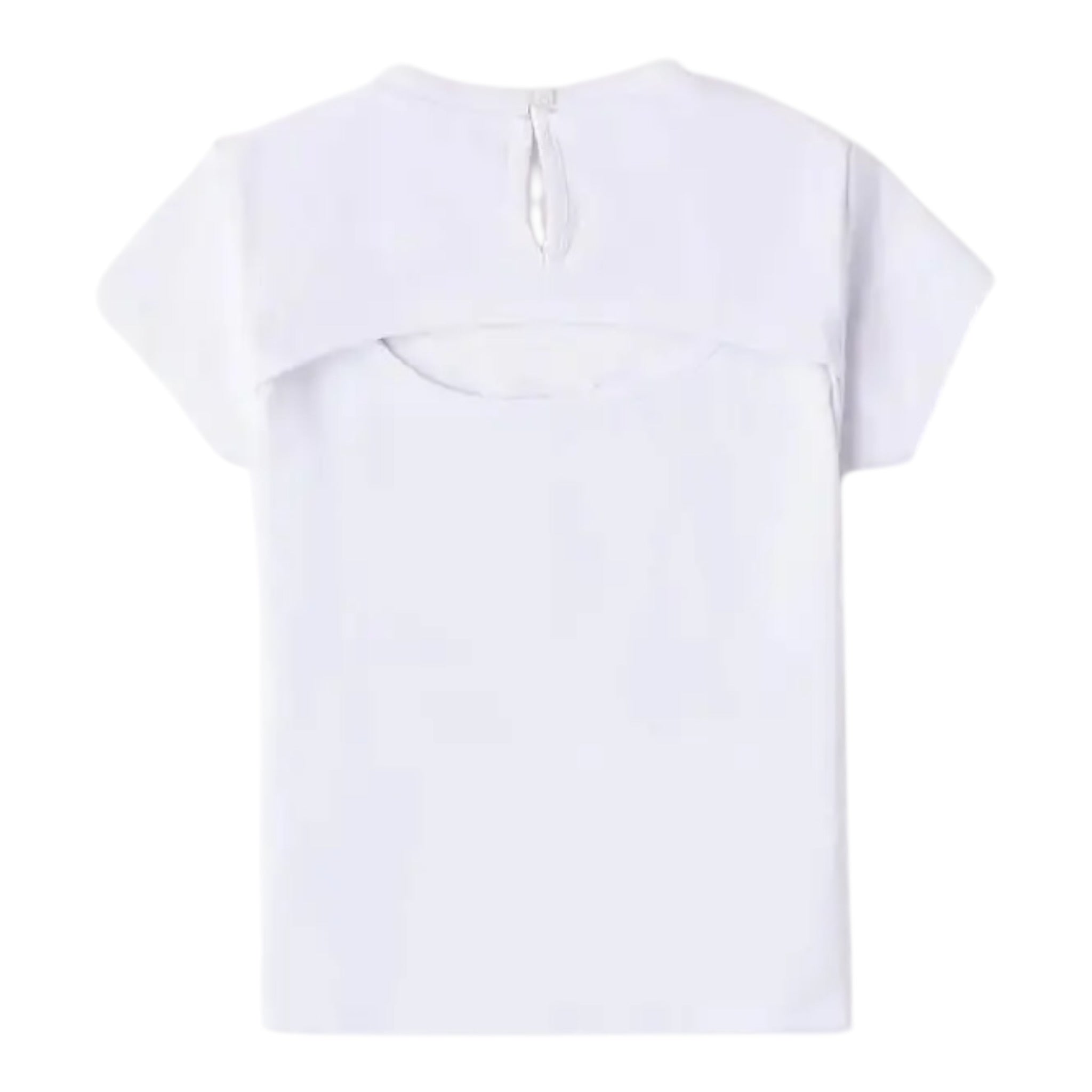 Sarabanda T-Shirt Girocollo Tinta Unita con Brillantini per Bambina 0B313X BIANCO SARABANDA 