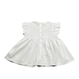 Sarabanda Camicia Tinta Unita con Balze per Bambina 0B358 BIANCO SARABANDA 