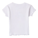Sarabanda T-Shirt Girocollo tinta unita con Stampa Bianco per Bambina 0B445 BIANCO SARABANDA 