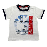 Sarabanda T-Shirt Girocollo Tinta Unita con Stampe per Neonato DJ826 BIANCO SARABANDA 