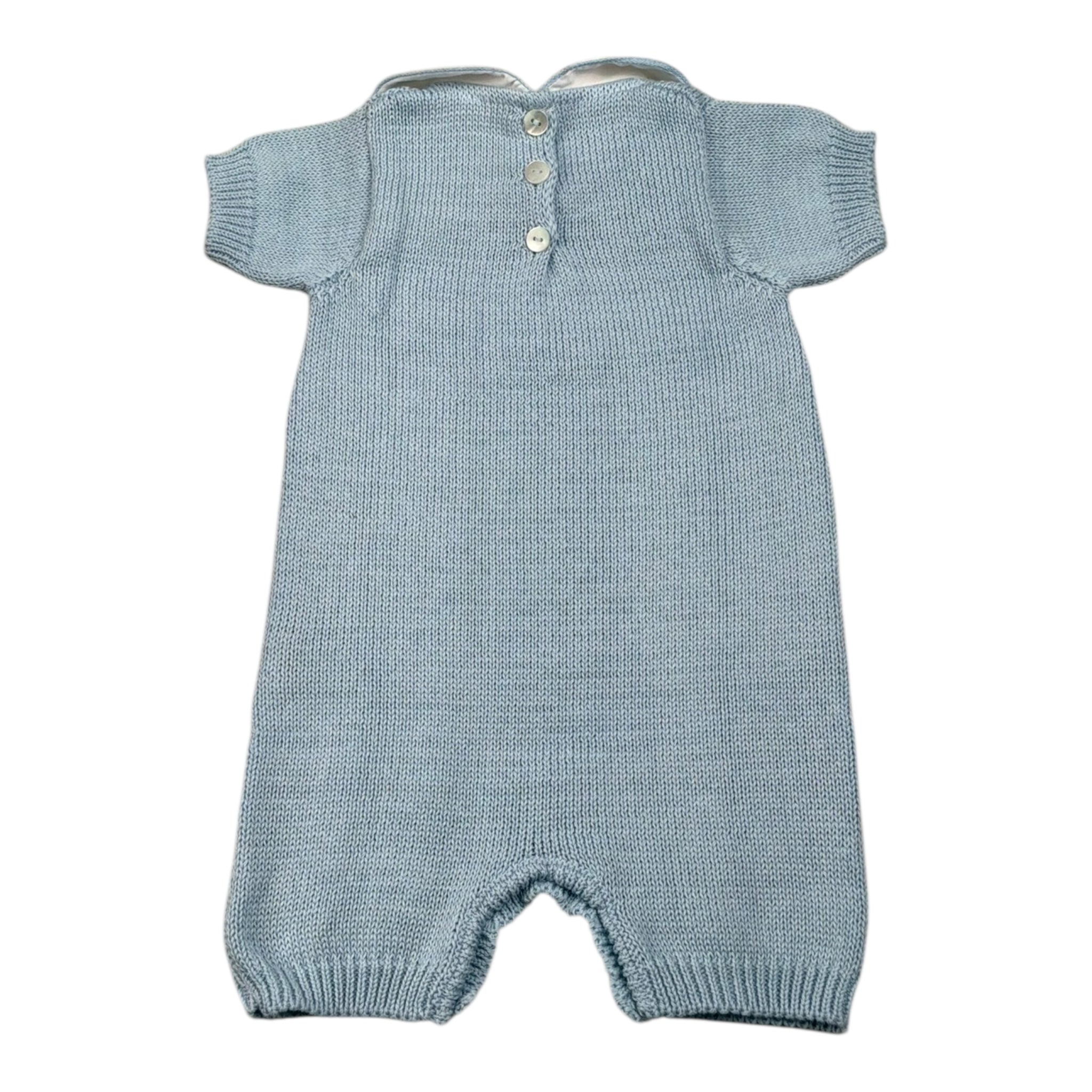 Scaldacuore Pagliaccetto Tinta Unita In Maglia per Neonata PS02PE24 AZZURRO SCALDACUORE 