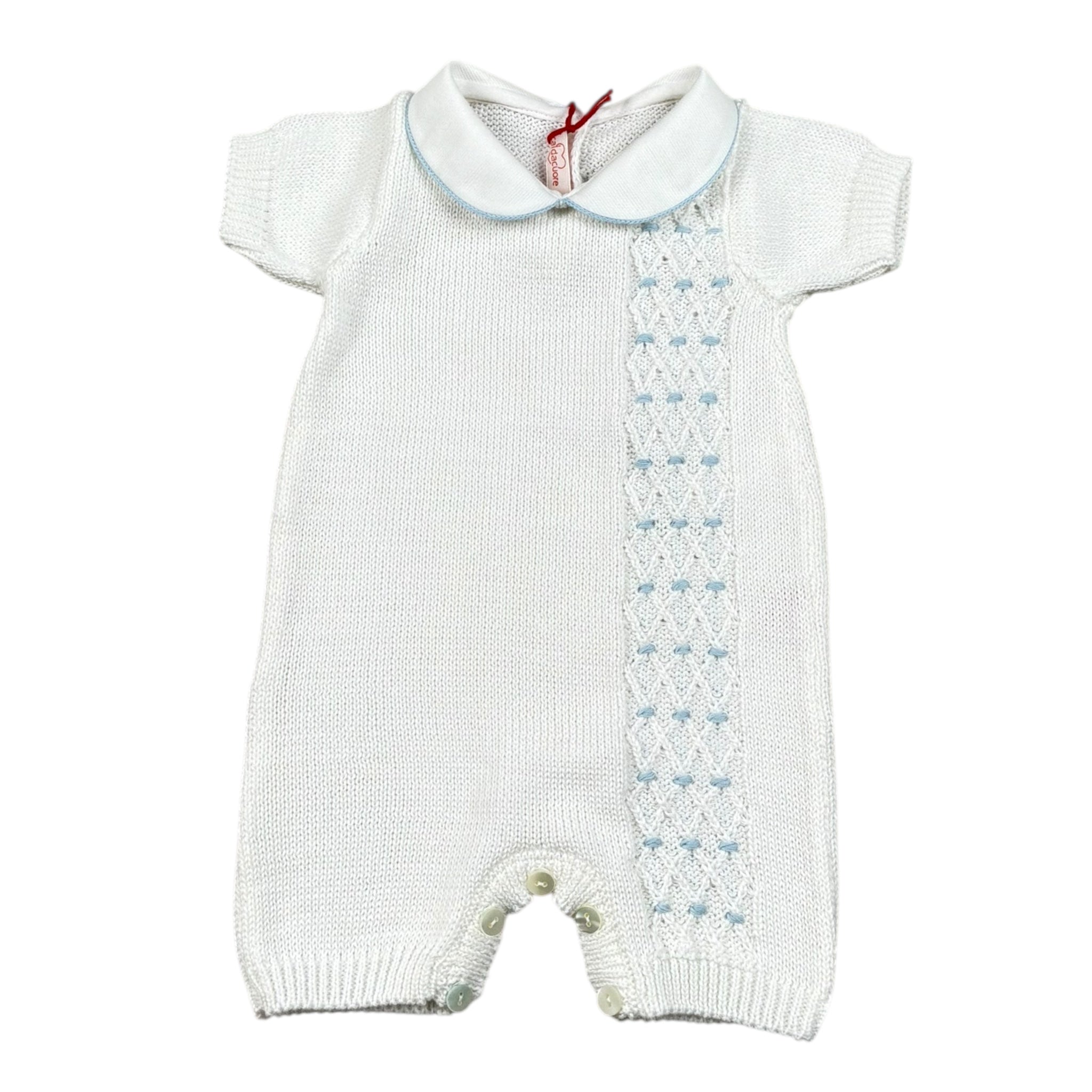 Scaldacuore Pagliaccetto Tinta Unita In Maglia per Neonata PS02PE24 BIANCO SCALDACUORE 
