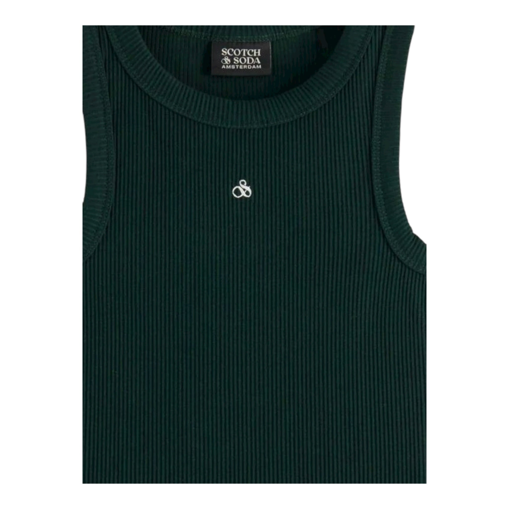 Scotch & Shrunk Canotta Tinta Unita A Costine per Bambino 179371 VERDE SCOTCH & SHRUNK 