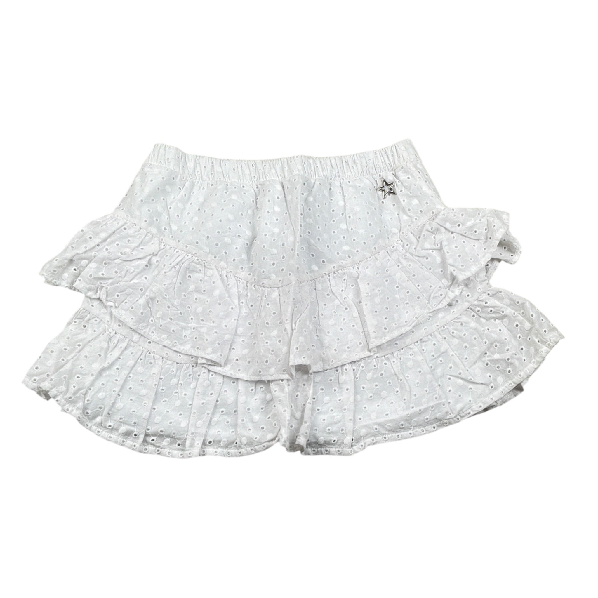 Shopart Gonna tinta unita con Pizzo Sangallo Bianco per Bambina 023024 BIANCO SHOPART 
