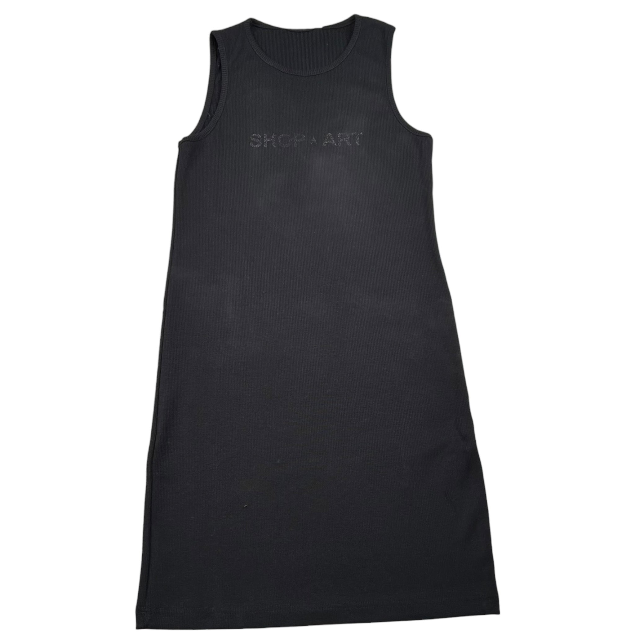 Shopart Abito Giromanica Tinta Unita con Stampa per Bambina SAJDR000409 NERO SHOPART 