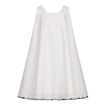 Simonetta Abito Giromanica Tinta Unita con Ricami Logo per Bambina SW1A22P0518 BIANCO SIMONETTA 