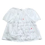 Simonetta Abito Tinta Unita con Stampa per Bambina SW1B53 BIANCO SIMONETTA 