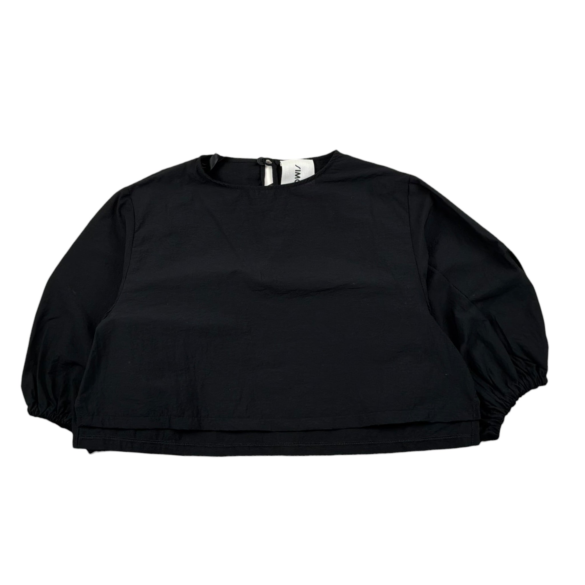Simonetta Camicia Tinta Unita con Logo per Bambina SW5A03X NERO SIMONETTA 