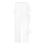 Simonetta Pantalone Tinta Unita con Fiocchi per Bambina SW6A91 BIANCO SIMONETTA 