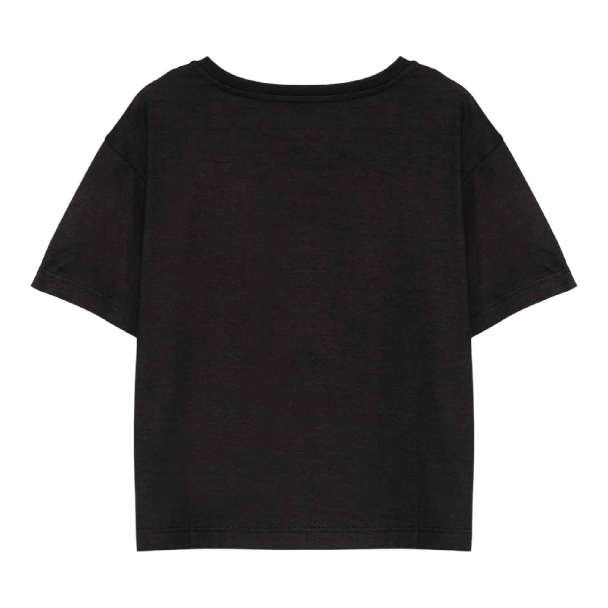 Simonetta T-Shirt Girocollo Tinta Unita con Taschino per Bambina SW8A31 NERO SIMONETTA 