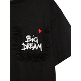 Simonetta T-Shirt Girocollo Tinta Unita con Taschino per Bambina SW8A31 NERO SIMONETTA 