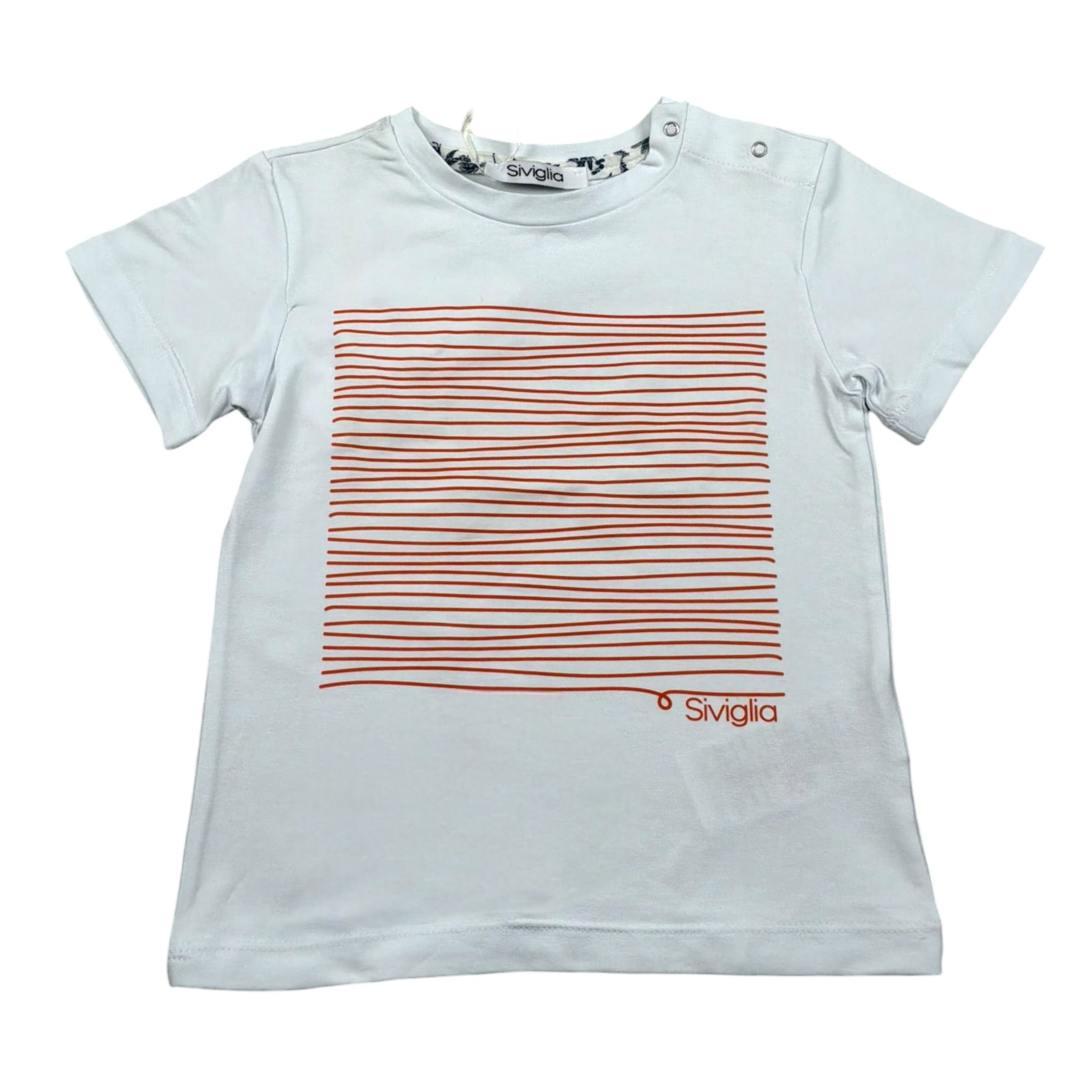 Siviglia T-Shirt Girocollo Tinta Unita con Stampa per Bambino SVNTS17283J BIANCO SIVIGLIA 