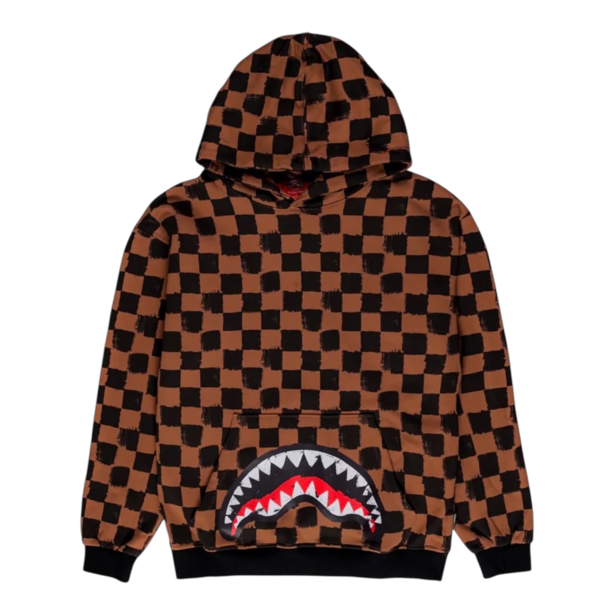 Sprayground Felpa con Cappuccio Fantasia Quadri per Bambino SPY1151BRW MARRONE SPRAYGROUND 