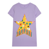 Stella Mccartney Abito Girocollo Tinta Unita con Stella per Bambina TW1C21 LILLA STELLA McCARTNEY 