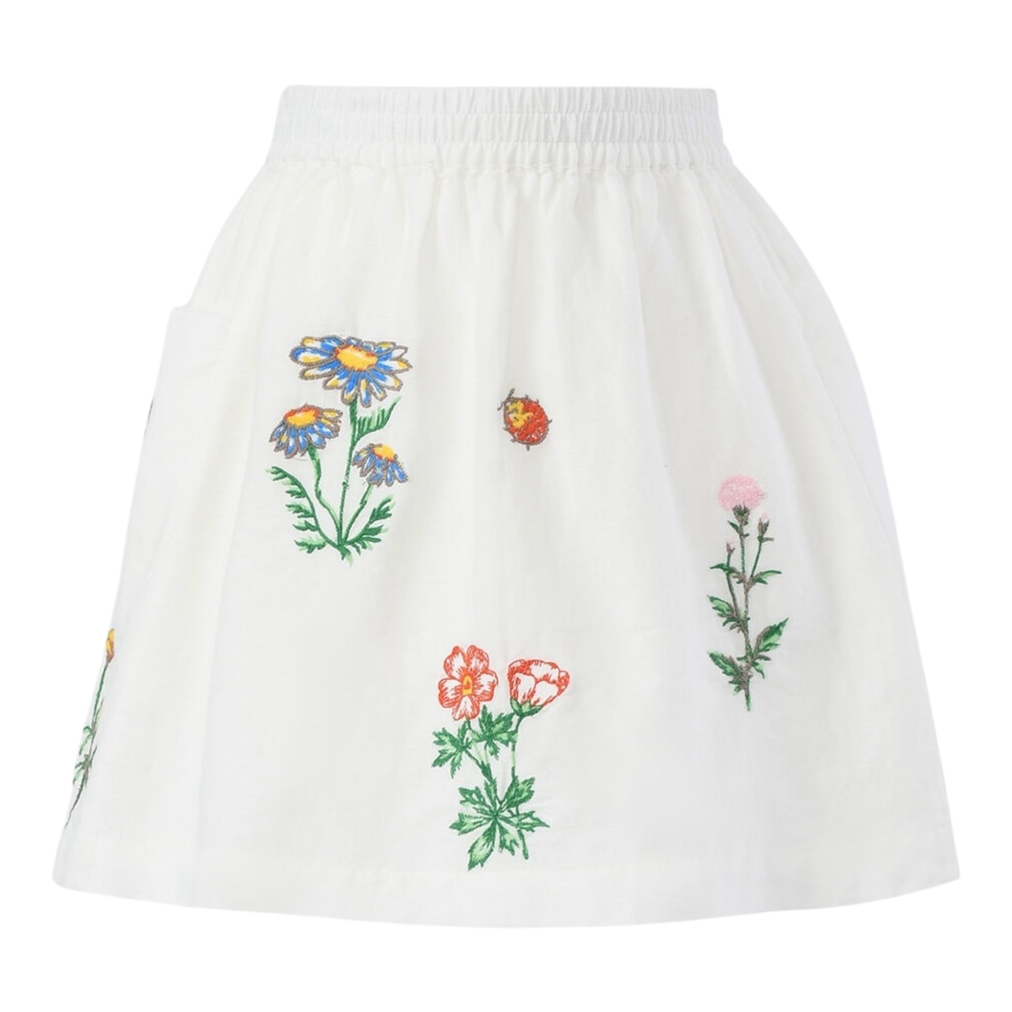 Stella Mccartney Gonna Tinta Unita con Elastico In Vita E Ricami per Bambina TW7A71 BIANCO STELLA McCARTNEY 