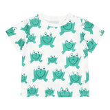 Stella Mccartney T-Shirt Girocollo Tinta Unita con Stampe Rana per Neonato TW8561 BIANCO STELLA McCARTNEY 