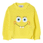 Stella Mccartney Maglia Traforata Tinta Unita Stampa Spongebob per Bambina TW9A80 GIALLO STELLA McCARTNEY 