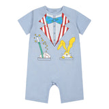 Stella Mccartney Pagliaccetto Mezza Manica Tinta Unita con Stampa per Bambino TWC511 AZZURRO STELLA McCARTNEY 