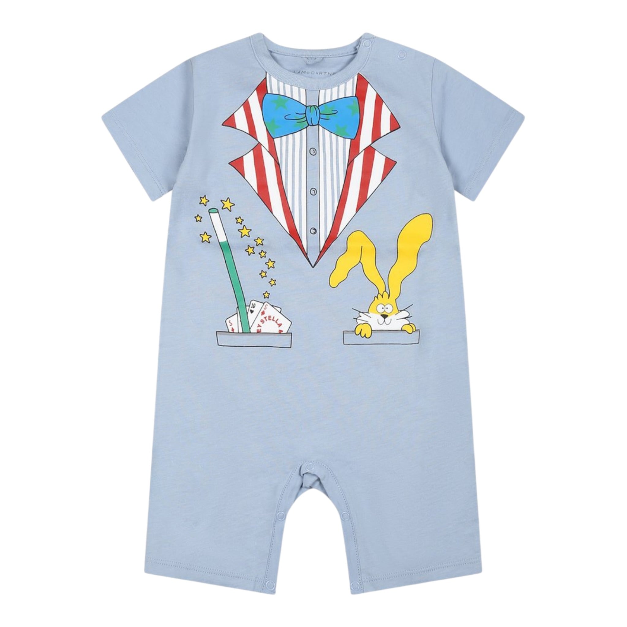 Stella Mccartney Pagliaccetto Mezza Manica Tinta Unita con Stampa per Neonato TWC511N AZZURRO STELLA McCARTNEY 