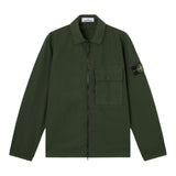 Stone Island Camicia Manica Lunga Tinta Unita con Zip per Bambino K1S161200001 VERDE STONE ISLAND 
