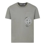 Stone Island T-Shirt Girocollo Tinta Unita con Logo per Bambino K1S162100012 VERDE STONE ISLAND 