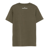 Stone Island T-Shirt Girocollo Tinta Unita con Logo per Bambino K1S16210001 VERDE STONE ISLAND 