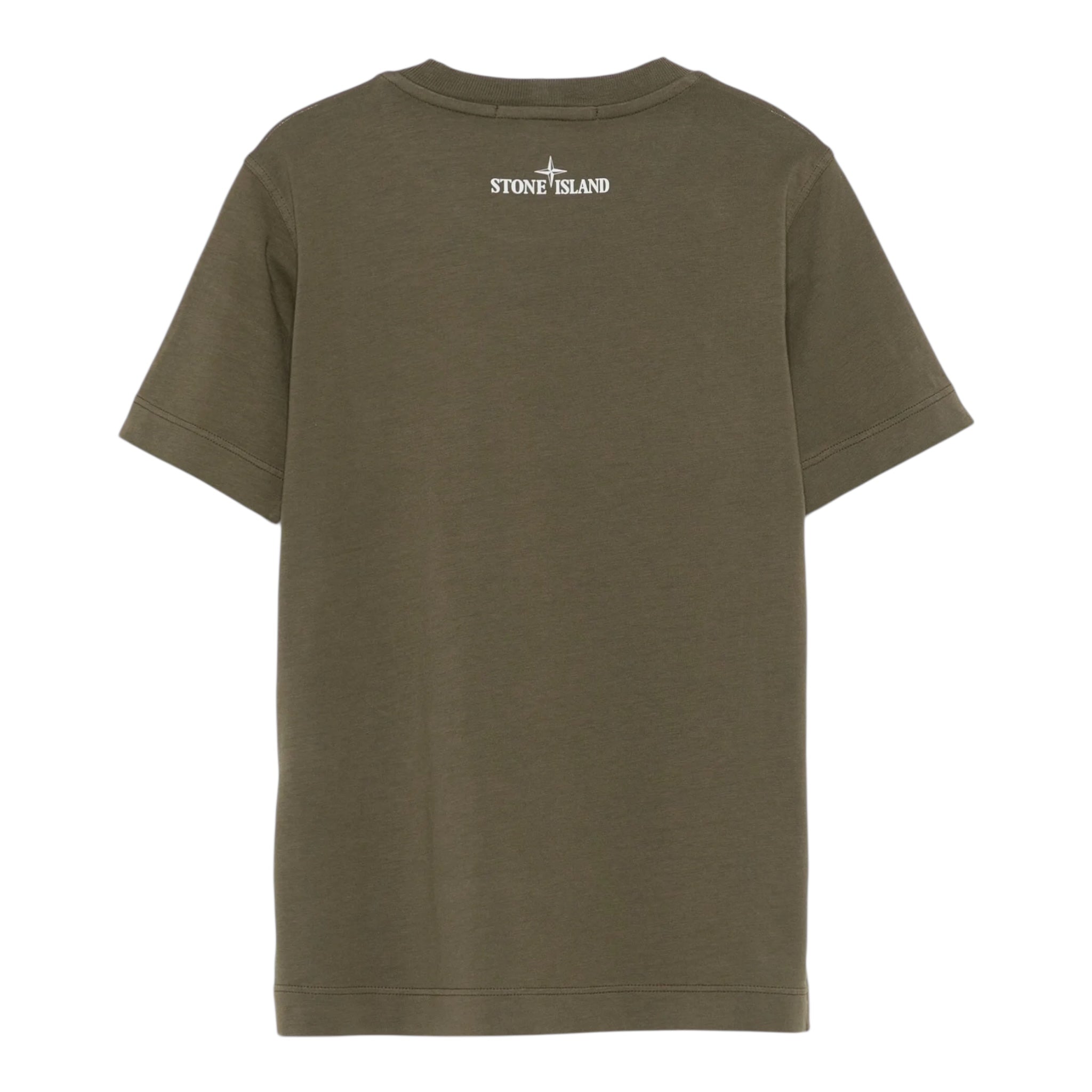 Stone Island T-Shirt Girocollo Tinta Unita con Logo per Bambino K1S16210001 VERDE STONE ISLAND 