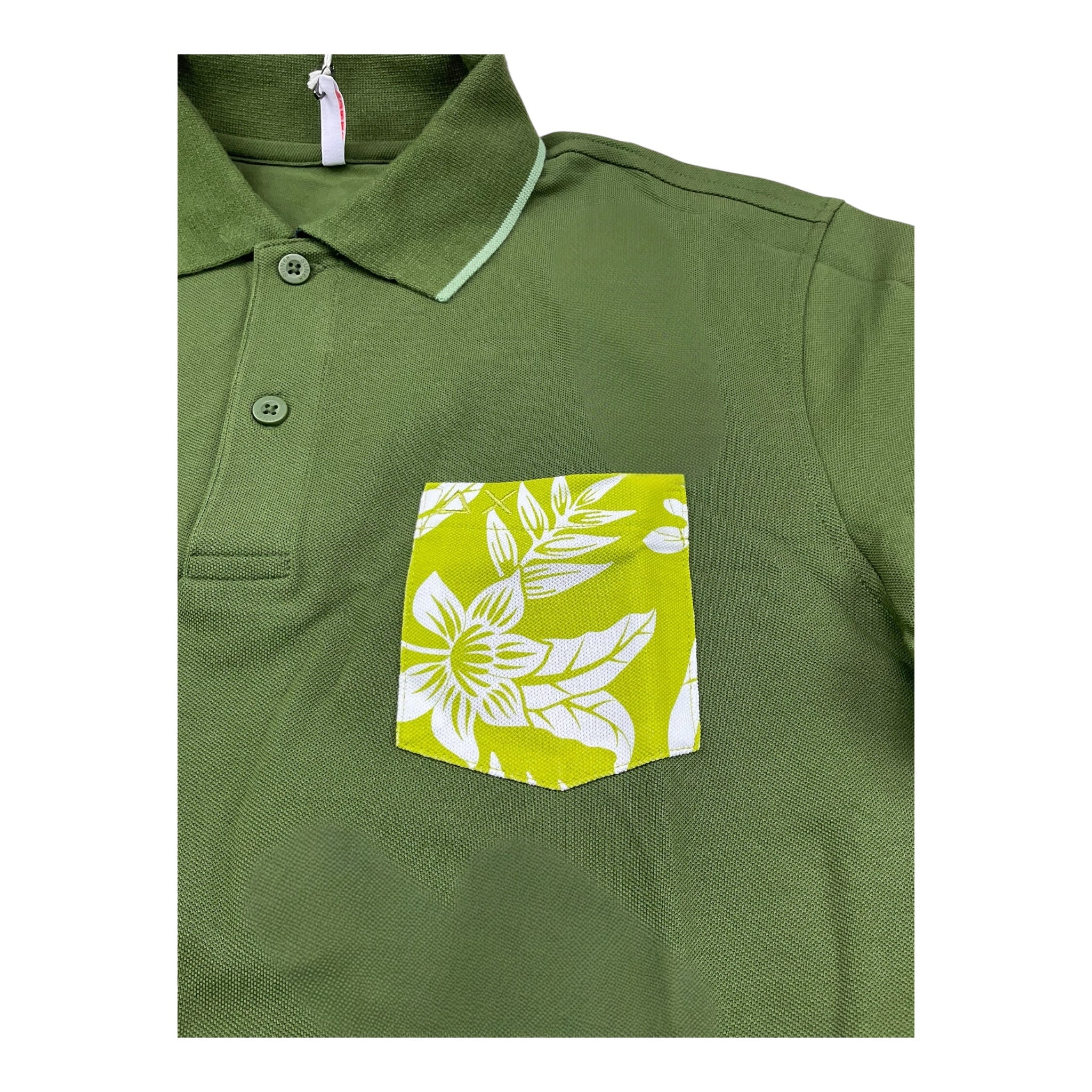 Sun68 Polo Mezza Manica Tinta Unita con Taschino per Bambino A35327S VERDE SUN68 