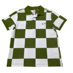 Sun68 Polo Mezza Manica Bicolore con Fantasia per Bambino CPA35329 BIANCO/VERDE SUN68 