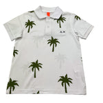 Sun68 Polo Mezza Manica Tinta Unita con Stampa per Bambino CPA35342 BIANCO SUN68 