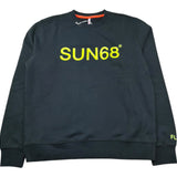 Sun68 Felpa Chiusa Girocollo Tinta Unita con Logo per Bambino F31310 NERO SUN68 