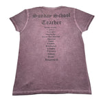 Sunday School Teacher T-Shirt Mezza Manica tinta unita con Stampe Rosa per Bambino TBS ROSA SUNDAY SCHOOL TEACHER 