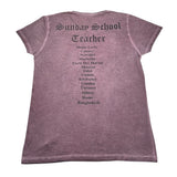 Sunday School Teacher T-Shirt Mezza Manica tinta unita con Stampe Rosa per Bambino TBS ROSA SUNDAY SCHOOL TEACHER 