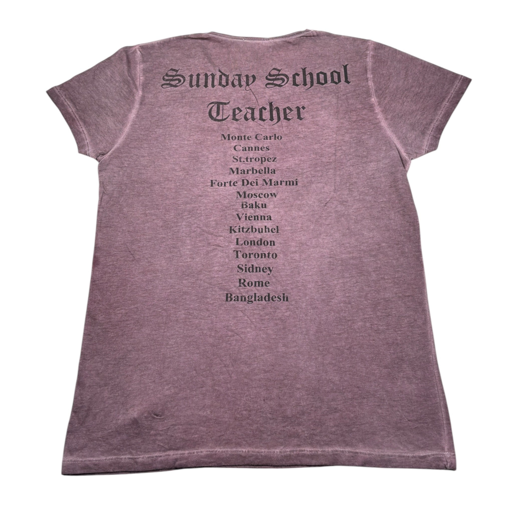 Sunday School Teacher T-Shirt Mezza Manica tinta unita con Stampe Rosa per Bambino TBS ROSA SUNDAY SCHOOL TEACHER 